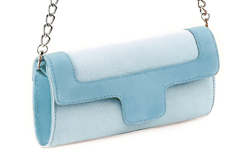 Dress clutch for wedding and parties in sky blue - Front view